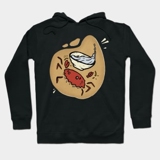 Crab Waitress Funny Simple Minimalist Cartoon Art Hoodie